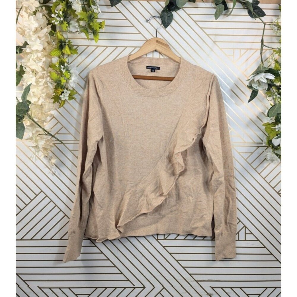 J.Crew Mercantile Women's Ruffle Front Crewneck Sweater Size XL Style J7886